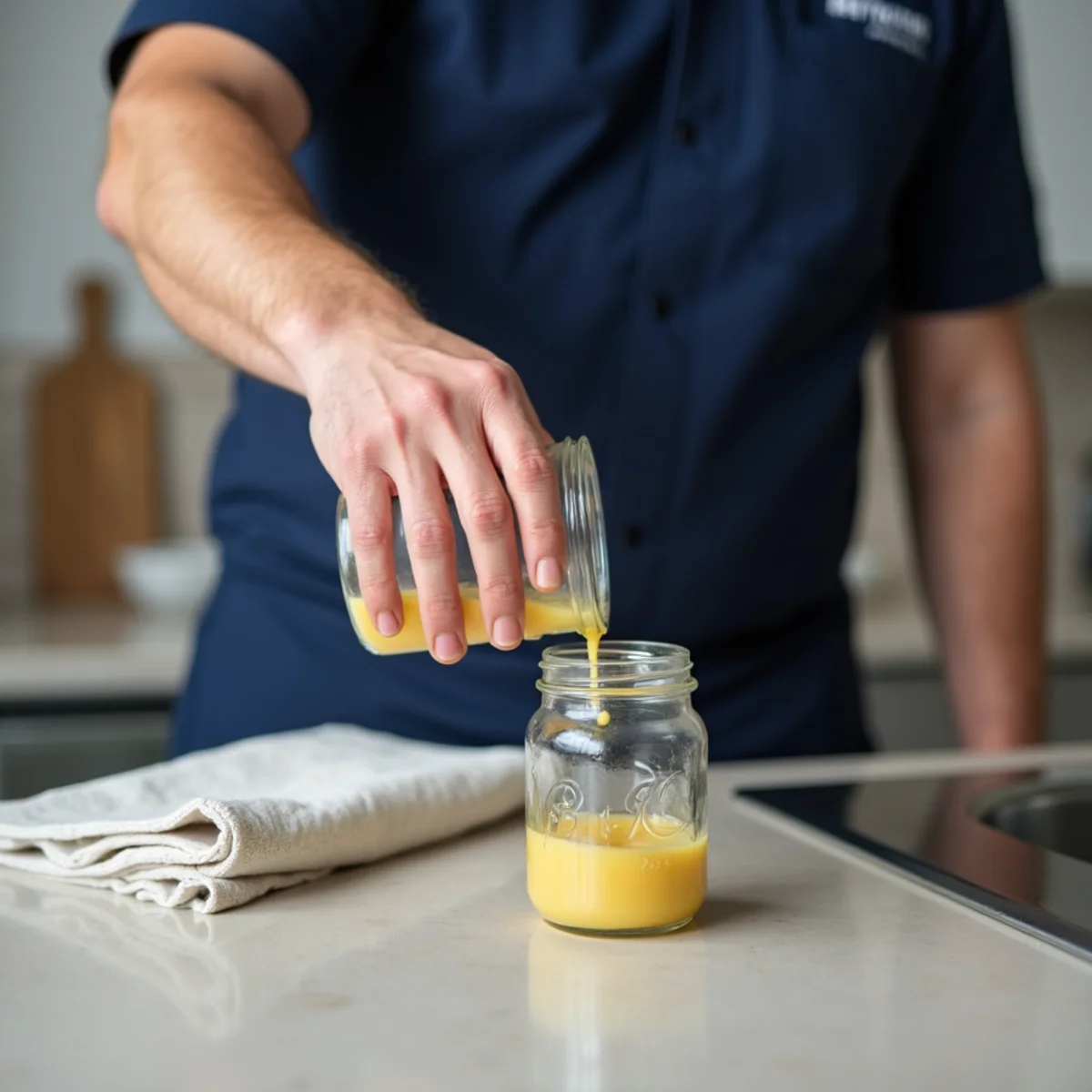 Never pour grease down the drain — prevent clogged drains illustration