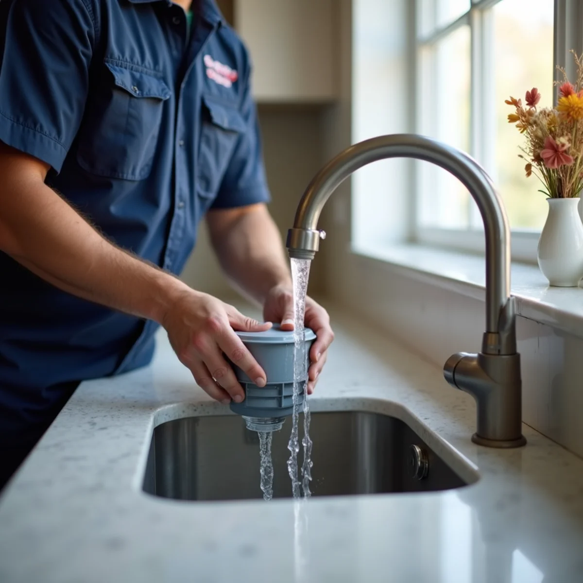 Run cold water with the disposal — prevent clogged drains illustration