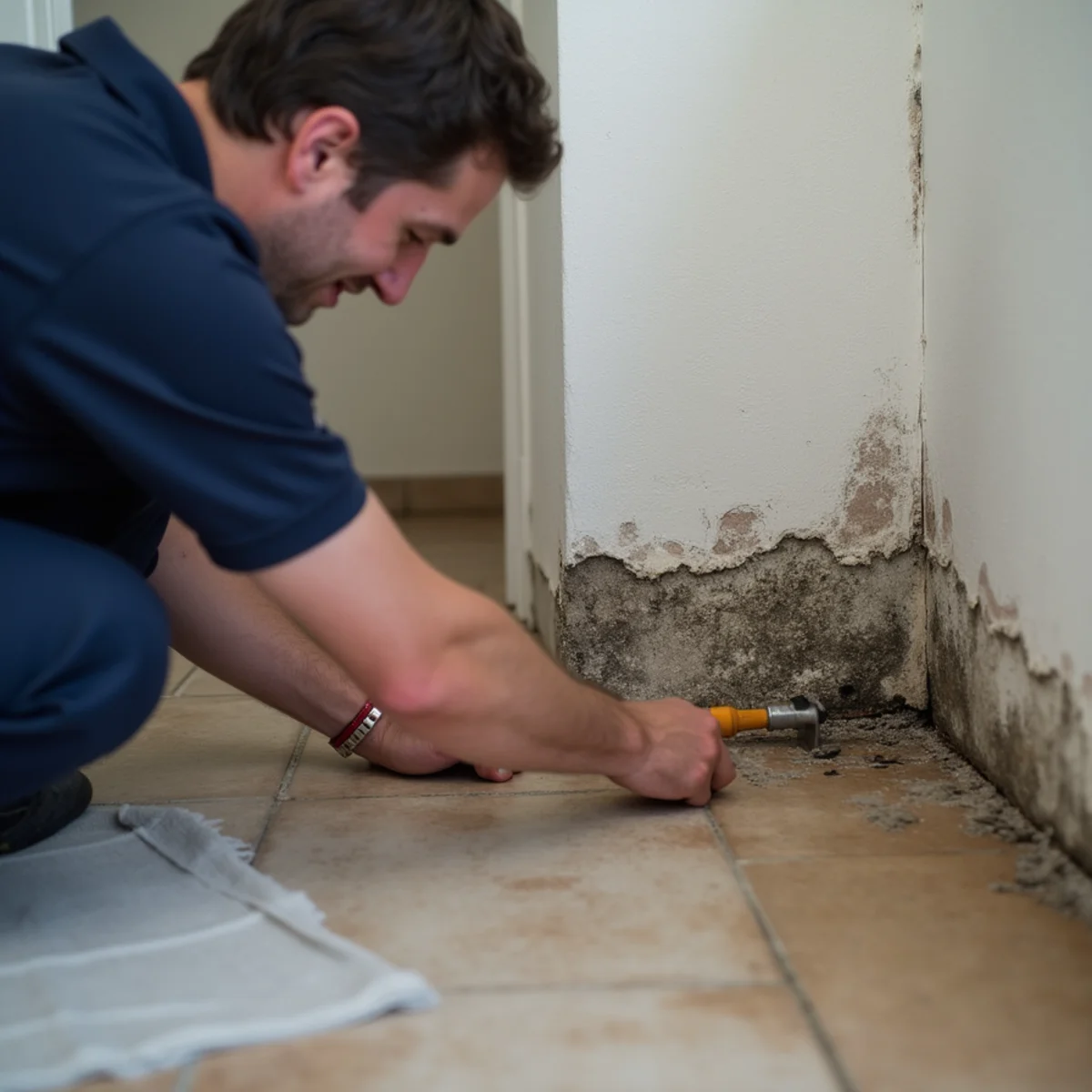 Mold or a musty smell — signs of a slab leak illustration