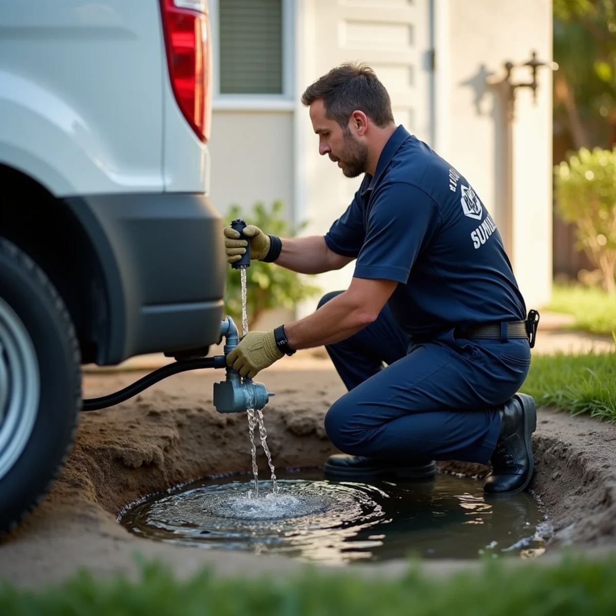 Sump pump being tested before storm season in a Rialto-area home