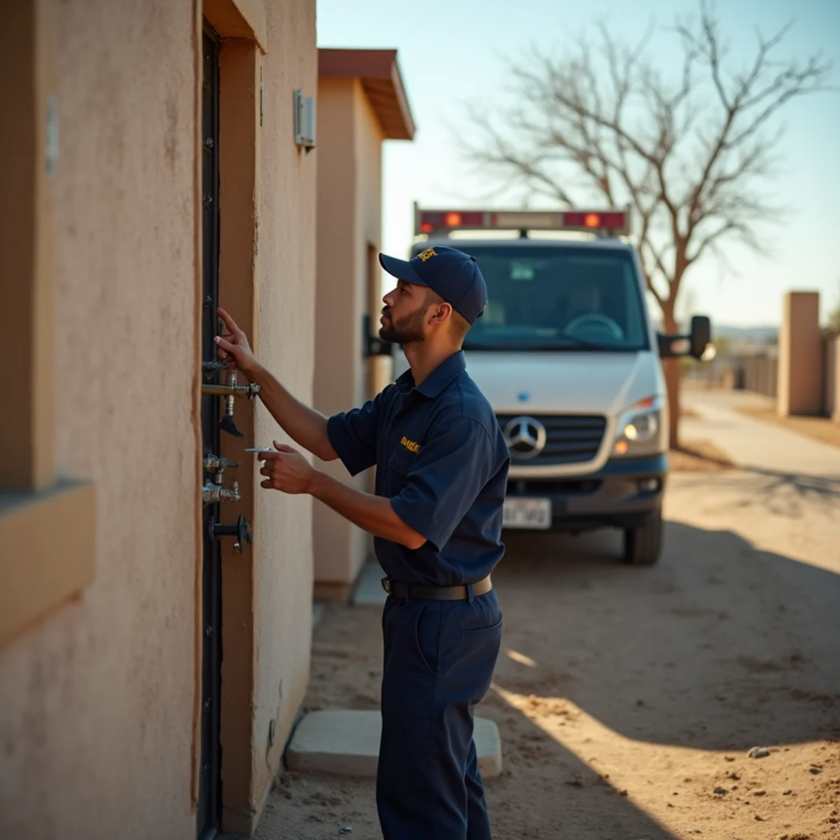 Licensed plumber providing service at a home in Barstow, CA
