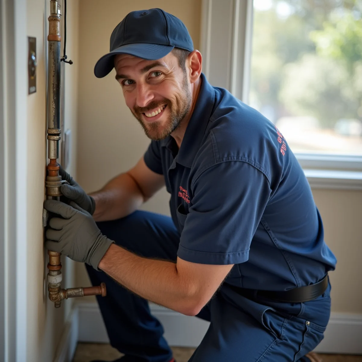 Licensed plumber providing service at a home in Hemet, CA